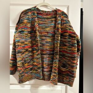 Cozy Chunky Knit Grandmacore Cottagecore Eclectic Colorful Boho Cardigan